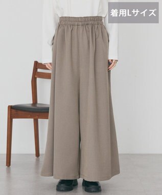 AMERICAN HOLIC 【選べる丈】ギャザーウールライクスカーチョ Gray Beige