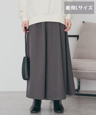 AMERICAN HOLIC 【選べる丈】ギャザーウールライクスカーチョ Gray Mixture