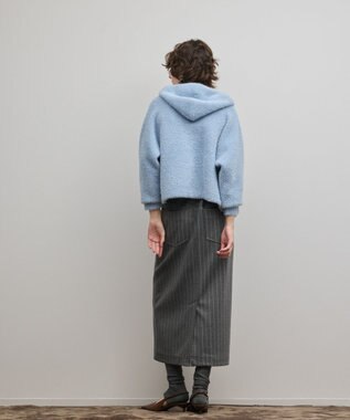 GRACE CONTINENTAL フェザーニットパーカー サックス