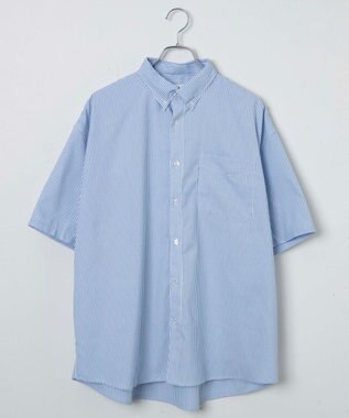 WEGO 【ユニセックス着用ITEM/シワになりにくい】イージーケアオックスフォードシャツ（S） ブルーストライプ
