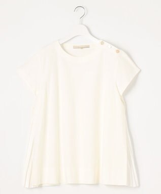 自由区 L 【洗える】ツイストプレインジャージーサイドプリーツ カットソー アイボリー系