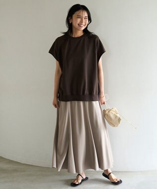 UNFILO L フィブリル ロングスカート ベージュ