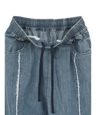 Green Parks ・Double Flags デニムフリンジラインパンツ Light Indigo