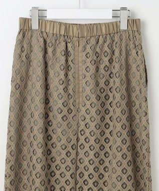 自由区 【SHIHOさん着用・こだわり素材・セットアップ対応】パネルレース スカート カーキ