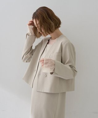 YECCA VECCA 袖レースシアートップス Ivory