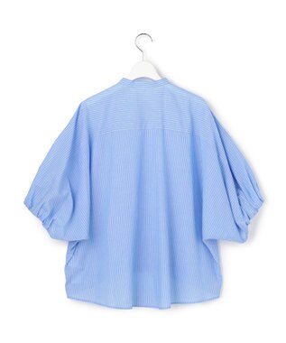 ICB L ソフトコットンローン シャツブラウス ブルーストライプ