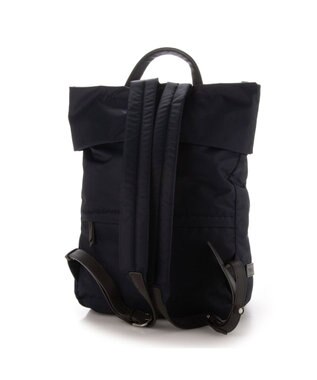 Y'SACCS リサイクルナイロン×カウレザー ラップリュック ネイビー