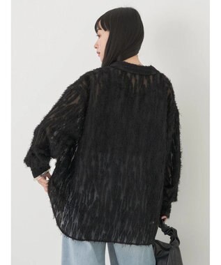 earth music&ecology ジャガードシャツ Black