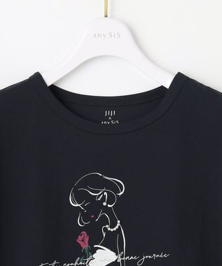 ANY SIS 【JIJI × any SiS】イラストフレンチスリーブ Tシャツ ネイビー