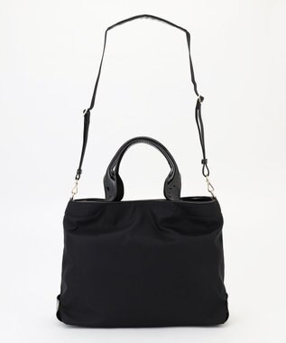 LA BAGAGERIE ツイルナイロン×エナメル 2WAYトートバッグ Mサイズ ブラック