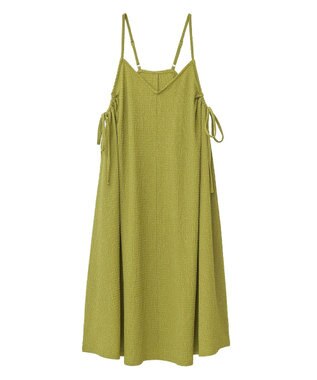 Green Parks 表面感脇リボンキャミワンピース Lime Green