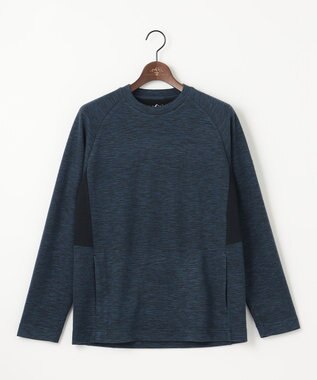 JOSEPH ABBOUD MOUNTAIN メランジクルーネック ロングスリーブ Tシャツ ネイビー系
