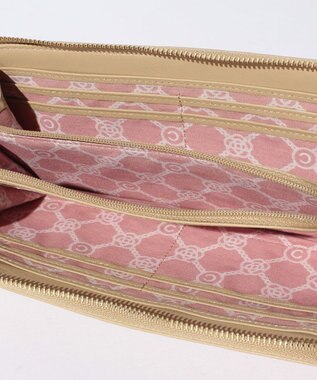 CLATHAS ワッフル　Lファスナー長財布 ベージュ