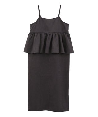 Green Parks スウェードポンチペプラムキャミワンピース Charcoal Gray