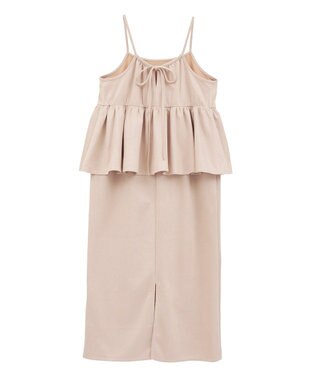 Green Parks スウェードポンチペプラムキャミワンピース Ivory