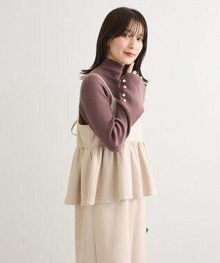 Green Parks スウェードポンチペプラムキャミワンピース Ivory