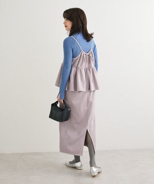 Green Parks スウェードポンチペプラムキャミワンピース Purple