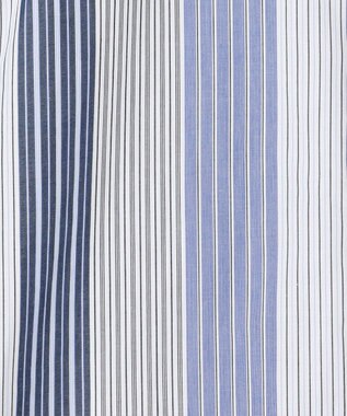 J.PRESS YORK STREET 【UNISEX】マルチストライプバンドカラー シャツ ブルー系7