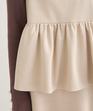 Green Parks スウェードポンチペプラムキャミワンピース Ivory