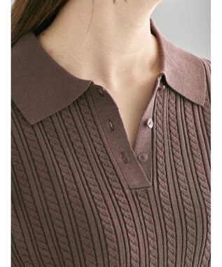 Te chichi ミニケーブルポロニット ブラウン