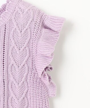 ANY KIDS ハート ケーブル ニット ベスト ラベンダー