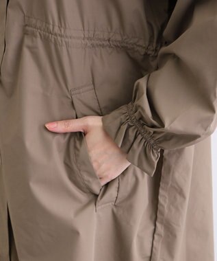 MOONBAT 【撥水】LIGNAGGIO ウエストギャザーフードコート モカブラウン