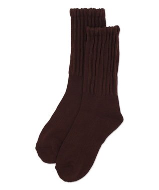 WEGO サポート付きボリューム無地リブソックス ブラウン
