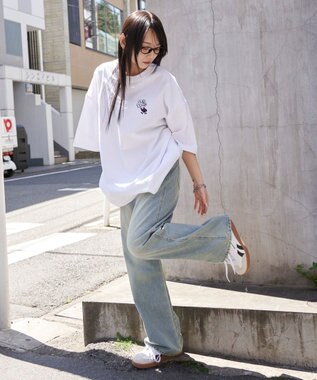 WEGO 【ユニセックス着用ITEM/SMLサイズ展開】別注BENDAVISワンポイントT（SS） ホワイト