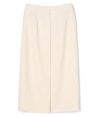 BEIGE， MULLIN / ウールツイードフロントベントスカート Bone