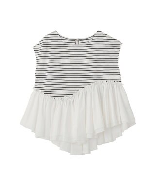 YECCA VECCA アシメペプラムカットソー Border