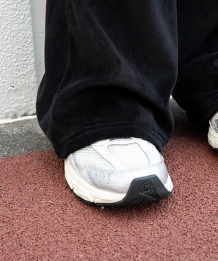 WEGO 【ウエストゴム】ベロアフレアパンツ ブラック