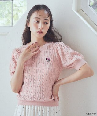 earth music&ecology Ｄｉｓｎｅｙ×Ｓｅｉｊｉ　Ｍａｔｓｕｍｏｔｏ刺繍ニット Pink