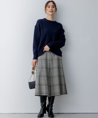 組曲 S カシミヤブレンドバルキープルオーバー ニット ネイビー系