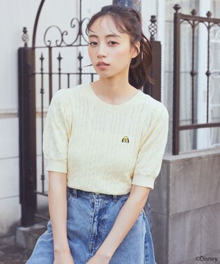 earth music&ecology Ｄｉｓｎｅｙ×Ｓｅｉｊｉ　Ｍａｔｓｕｍｏｔｏ刺繍ニット Yellow