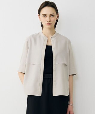 ICB L 【先行予約・WEB限定カラーあり】 FluidBackSatin バンドカラーシャツ トープ