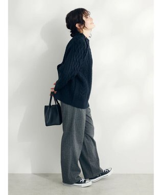 CRAFT STANDARD BOUTIQUE ラグランケーブルニットプルオーバー　 Navy