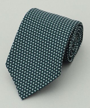  【日本製】西陣ネクタイ_ネイビー×グリーン系