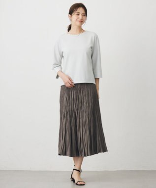 J.PRESS LADIES ライトマイクロスエード プリーツ スカート モカ系