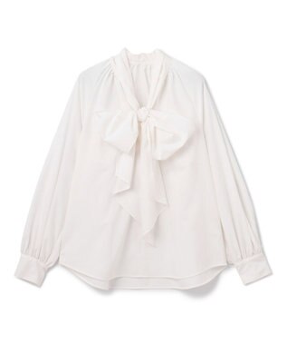 GRACE CONTINENTAL ボウタイギャザートップ ホワイト