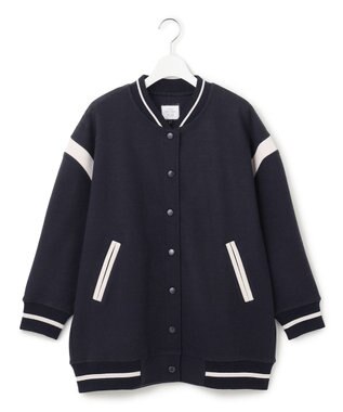 J.PRESS YORK STREET 【WOMEN】NEEDLE JERSEY オーバーサイズスタジャン ネイビー系