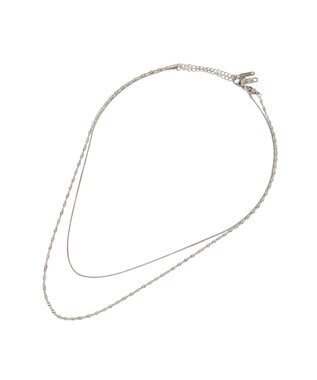 YECCA VECCA 【2本SET】ステンレス2連ネックレス Silver