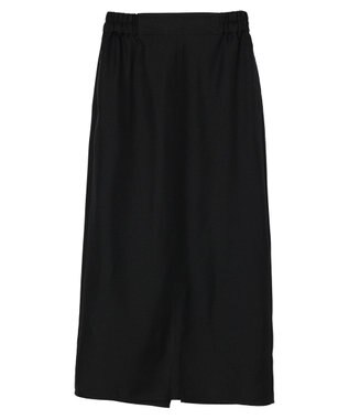 Green Parks 麻調Ｉラインスカート Black