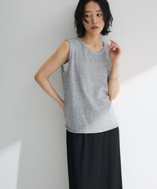 Green Parks 前後２ｗａｙ　ミックスカラーノースリーブニット