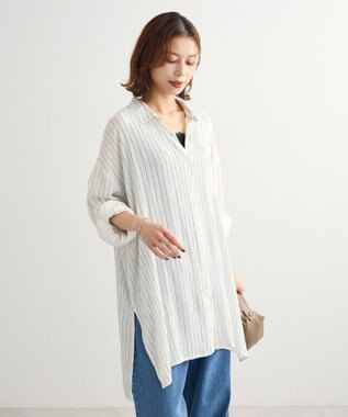 Green Parks Ｉ　ターンバック長袖レーヨンチュニック