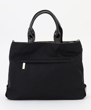 LA BAGAGERIE ツイルナイロン×エナメル 2WAYトートバッグ Mサイズ ブラック