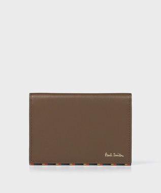 Paul Smith ブライトストライプトリム パスケース ブラウン
