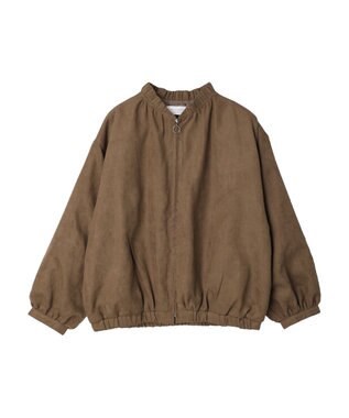 Green Parks スウェード調ギャザーブルゾン Brown