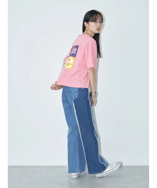 earth music&ecology Ｌｅｅ×ｅ．ｍ．ａ．ｅ　ＢＡＣＫ　ＰＲＩＮＴ　ＴＥＥ Pink