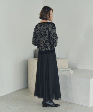 YECCA VECCA レイヤードチュールマーメイドスカート Charcoal Gray