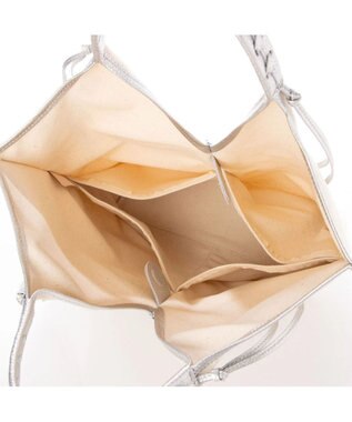 UNBILLION perche コットン×牛革付属トートバッグ L シルバー